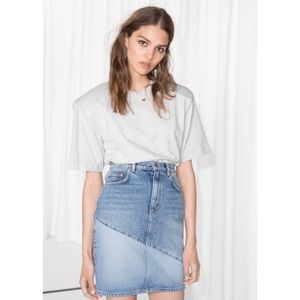 & Other Stories Two Toned Denim Skirt